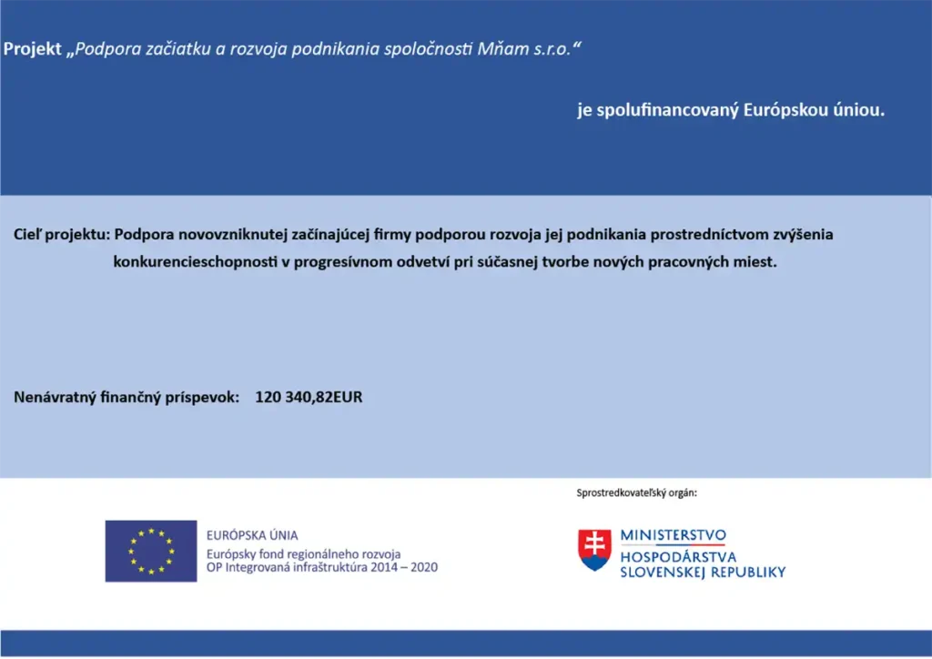 Informačný plagát projektu podporeného z Európskeho fondu regionálneho rozvoja